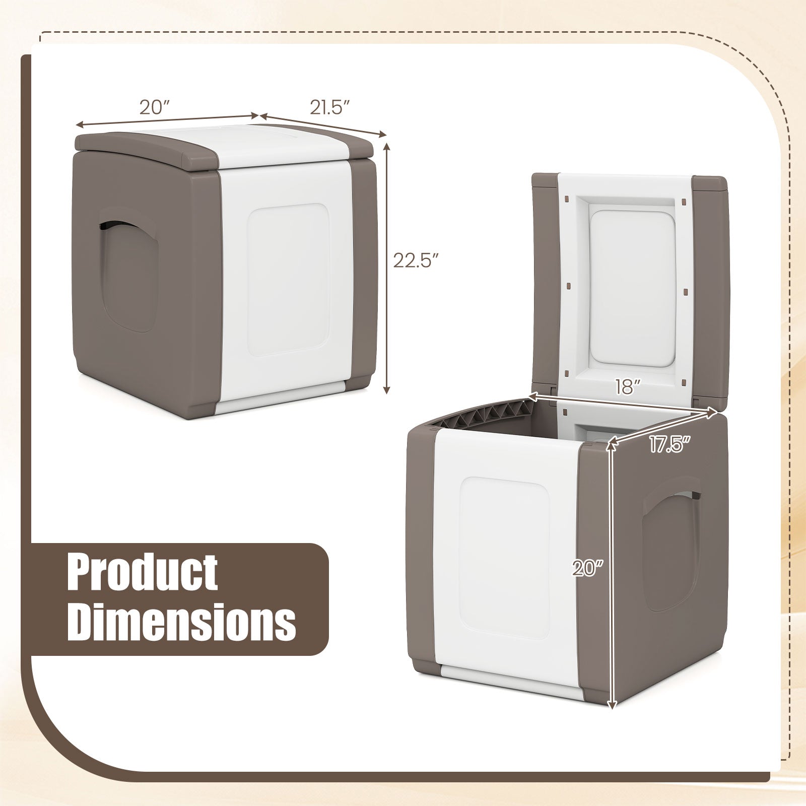 Outdoor Deck Box With Lid, Beige Garden Tools at Gallery Canada