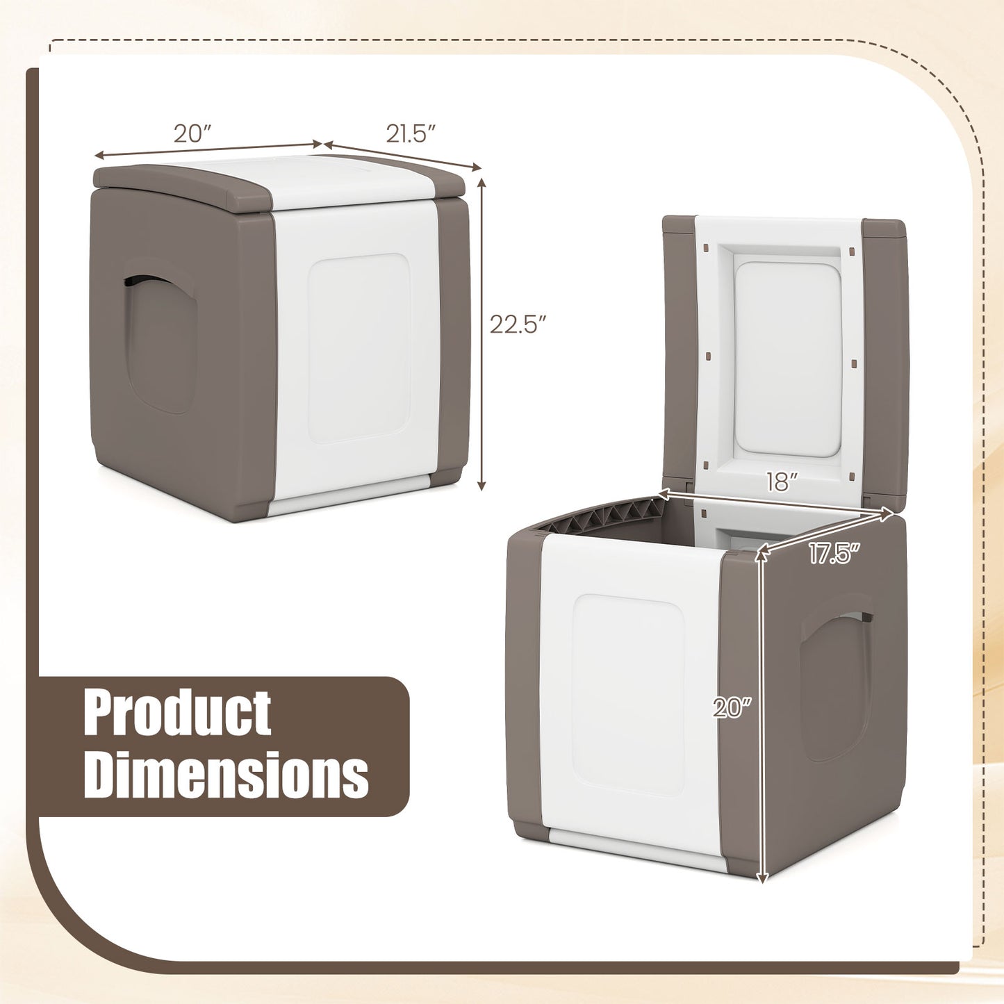 Outdoor Deck Box With Lid, Beige Garden Tools at Gallery Canada