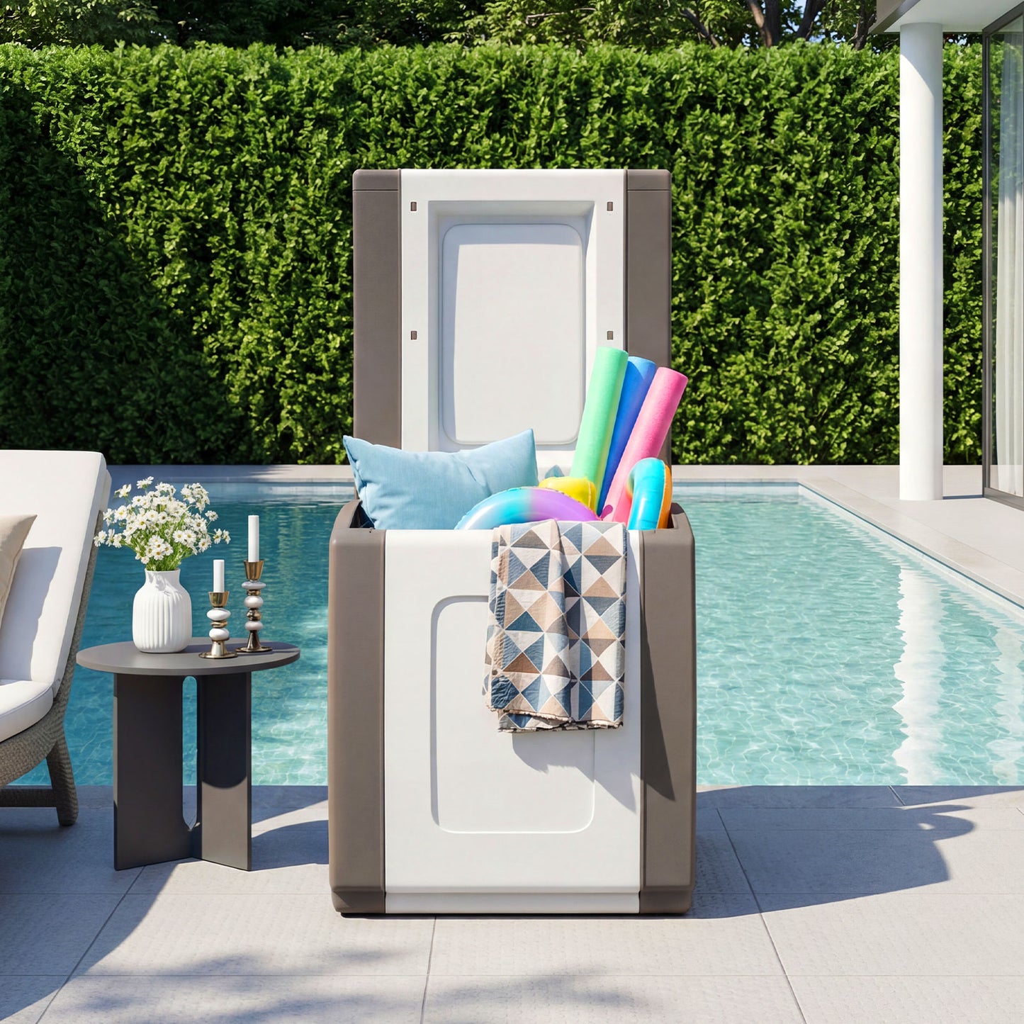 Outdoor Deck Box With Lid, Beige Garden Tools at Gallery Canada