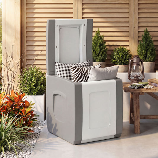Outdoor Deck Box With Lid, Gray Garden Tools Gray at Gallery Canada