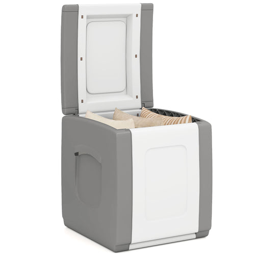 Outdoor Deck Box With Lid, Gray
