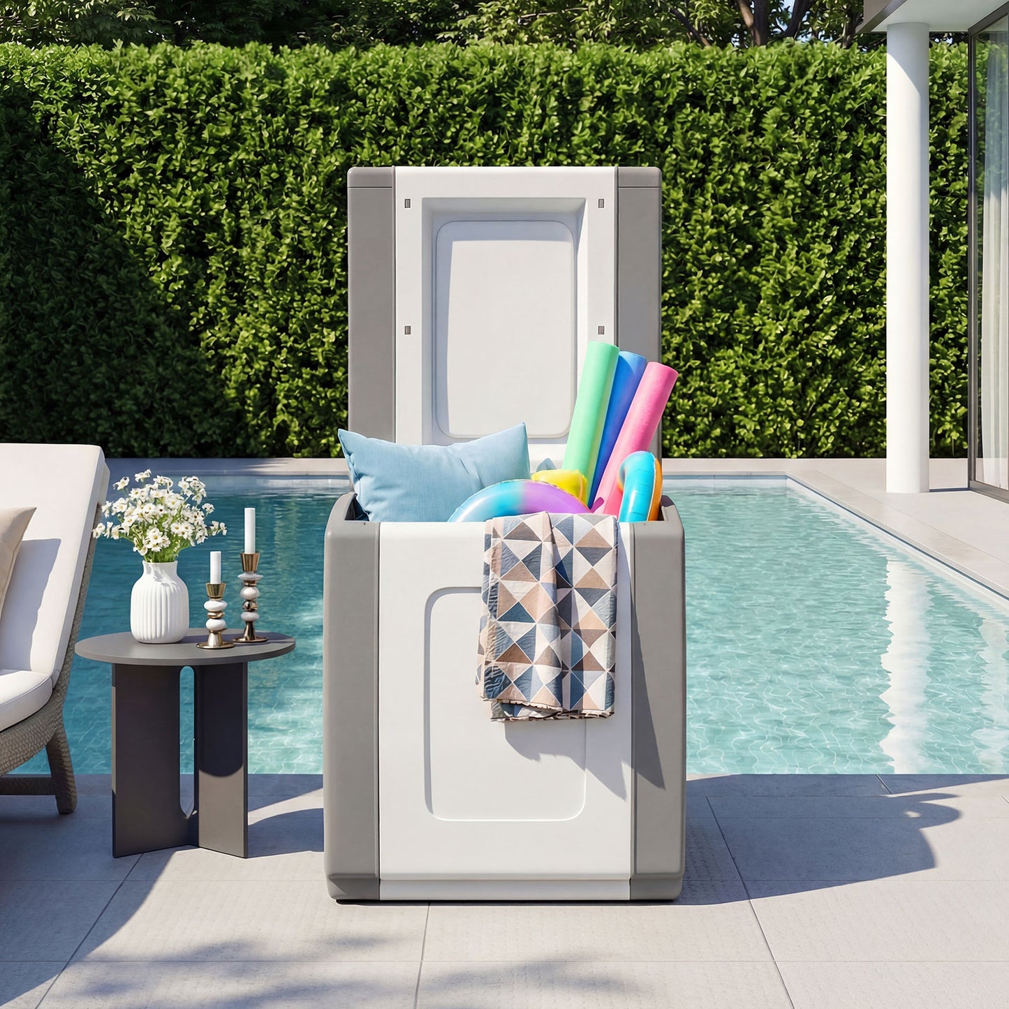 Outdoor Deck Box With Lid, Gray Garden Tools at Gallery Canada