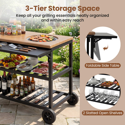 Outdoor Dining Cart with BBQ Grill and Folding Side Panel Outdoor Grills at Gallery Canada
