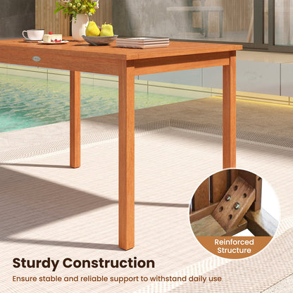 Outdoor Dining Table for 4-6 People 48 Inches Wood Rectangular Patio Table, Natural Patio Dining Tables at Gallery Canada