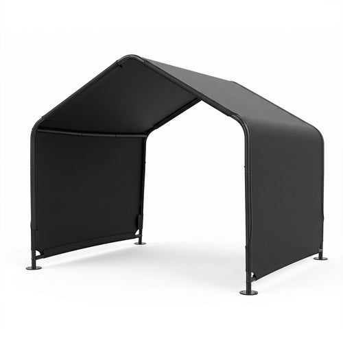 Outdoor Dog Shade Shelter, Waterproof Roof, Ground Stakes, Black