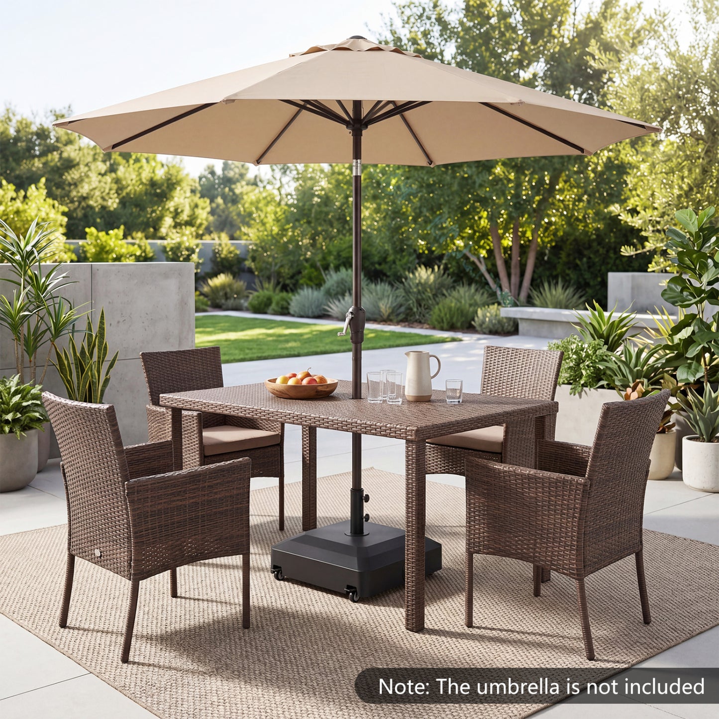 Outdoor Fillable Umbrella Base with Wheels Water Sand Weighted Umbrella Stand, Black Outdoor Umbrella Bases at Gallery Canada