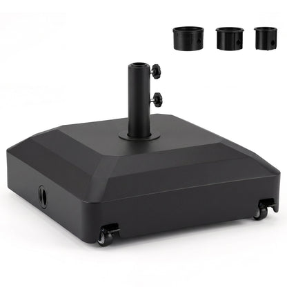 Outdoor Fillable Umbrella Base with Wheels Water Sand Weighted Umbrella Stand, Black Outdoor Umbrella Bases Black at Gallery Canada