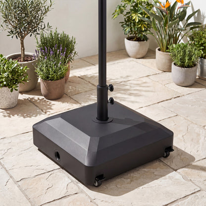 Outdoor Fillable Umbrella Base with Wheels Water Sand Weighted Umbrella Stand, Black Outdoor Umbrella Bases at Gallery Canada