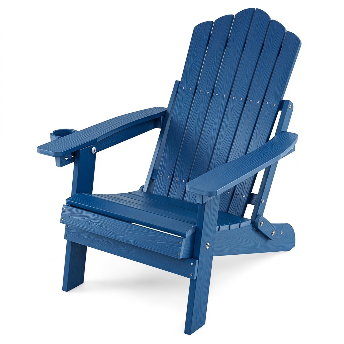 Chaise Adirondack pliante avec porte-gobelet, bleu marine