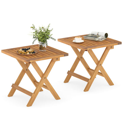 Outdoor Folding Side Table for Small Space and Garden-2 Patio Coffee Tables at Gallery Canada