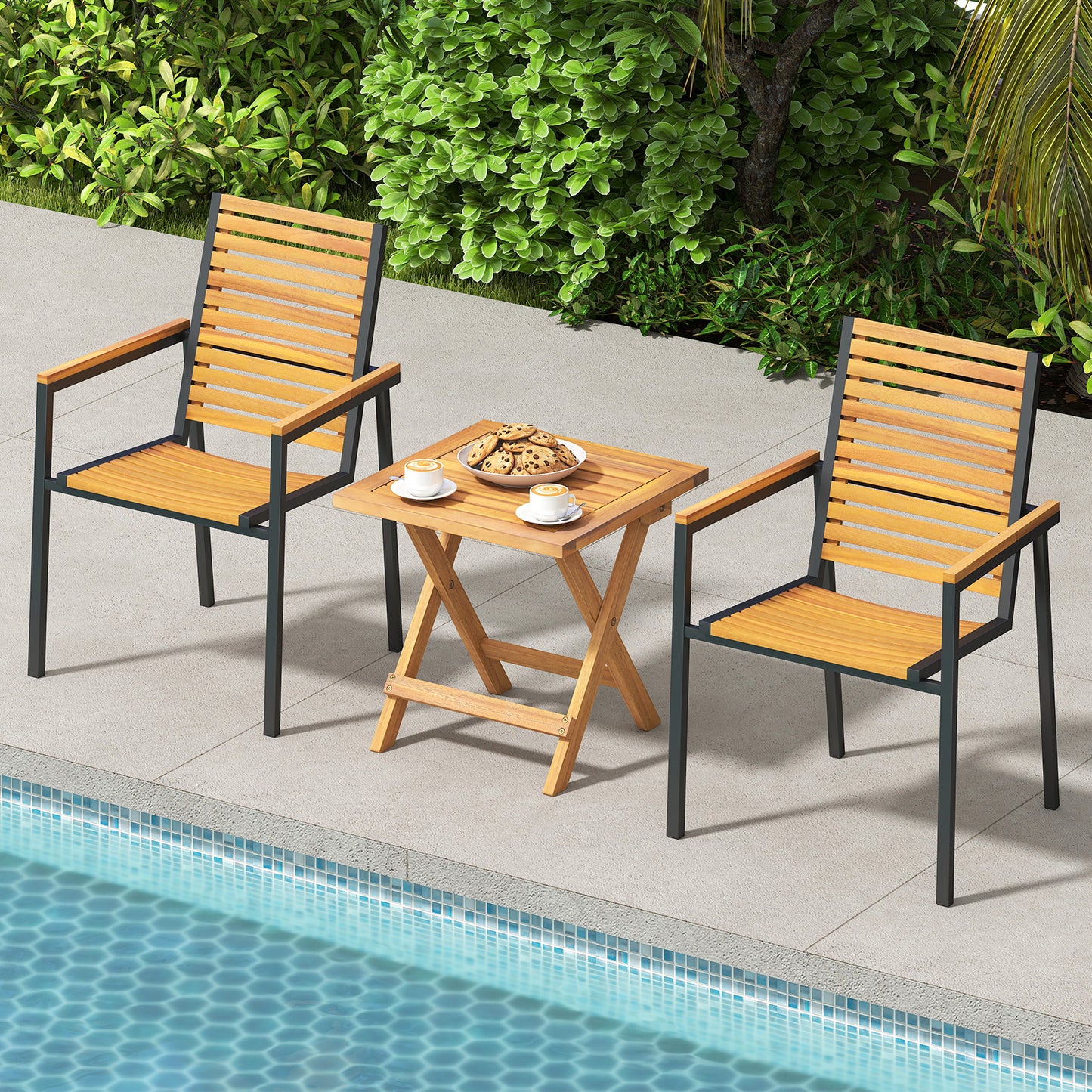 Outdoor Folding Side Table for Small Space and Garden-2 Patio Coffee Tables at Gallery Canada