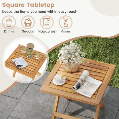Outdoor Folding Side Table for Small Space and Garden-2 Patio Coffee Tables at Gallery Canada
