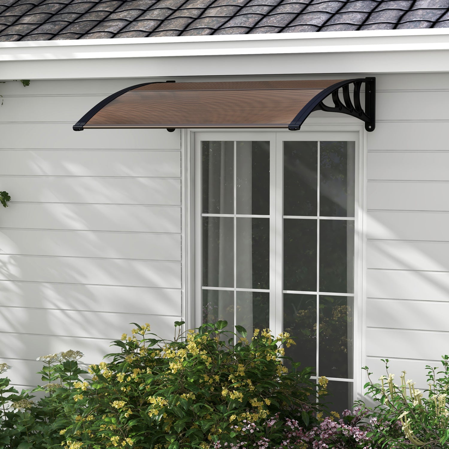 Outdoor Front Door Patio Overhang Awning, 48 x 40 Inch, Brown Outdoor Shades at Gallery Canada