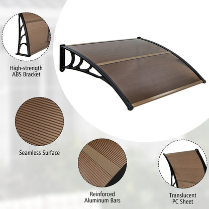 Outdoor Front Door Patio Overhang Awning, 48 x 40 Inch, Brown Outdoor Shades at Gallery Canada