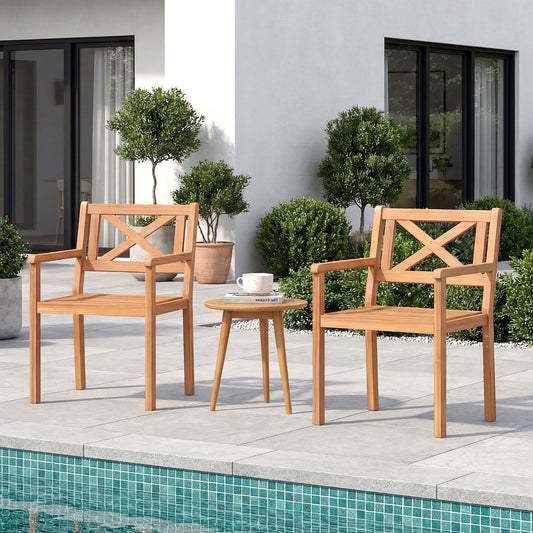 Acacia Wood Patio Dining Chairs, Set of 4, Outdoor Garden Patio Dining Chairs Options at Gallery Canada