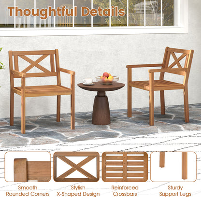 Acacia Wood Patio Dining Chairs, Set of 4, Outdoor Garden Patio Dining Chairs at Gallery Canada