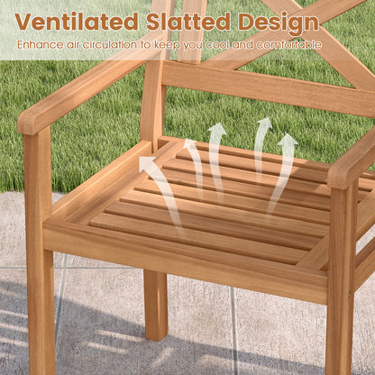 Acacia Wood Patio Dining Chairs, Set of 2, Outdoor Garden Porch Patio Dining Chairs at Gallery Canada