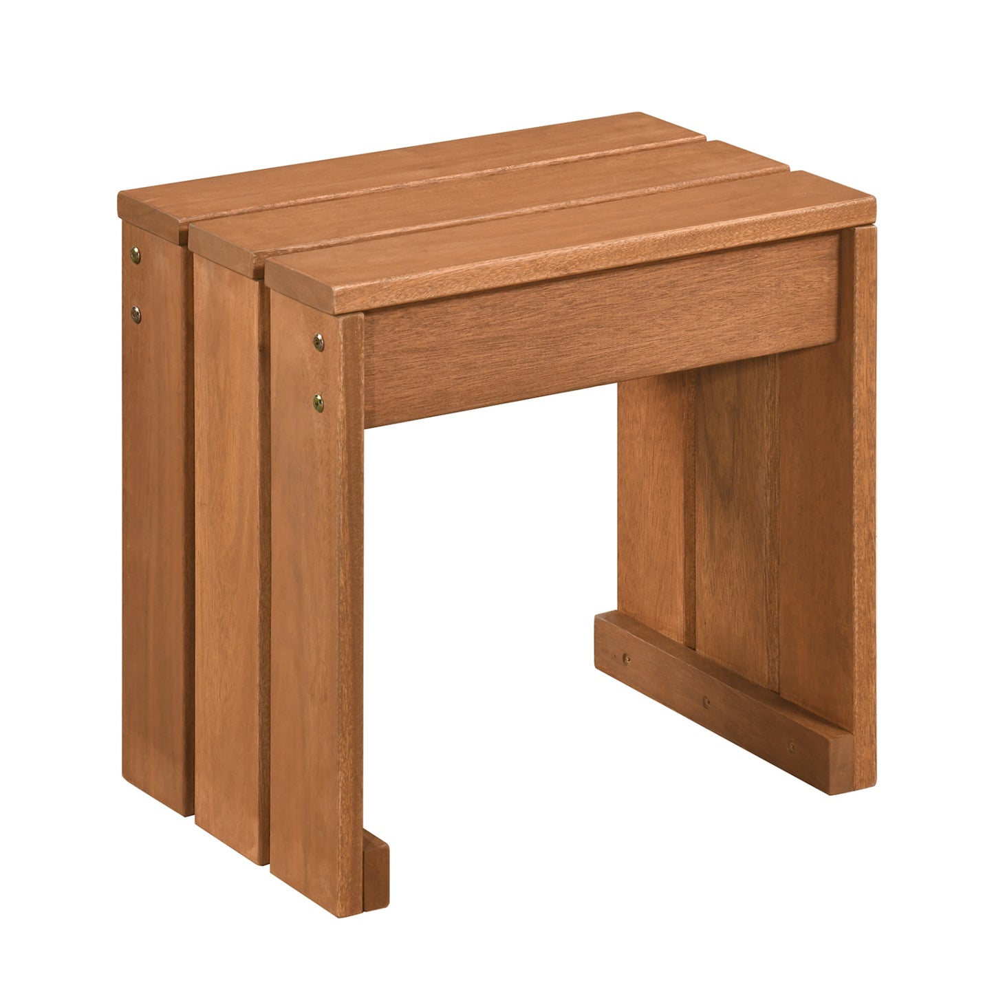 Outdoor Garden Bench, Single Person, Patio Backless, Solid Wood Frame Outdoor Benches Natural at Gallery Canada