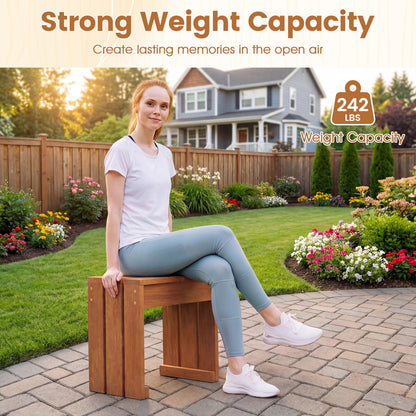 Outdoor Garden Bench, Single Person, Patio Backless, Solid Wood Frame Outdoor Benches at Gallery Canada