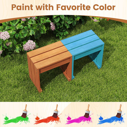 Outdoor Garden Bench, Single Person, Patio Backless, Solid Wood Frame Outdoor Benches at Gallery Canada