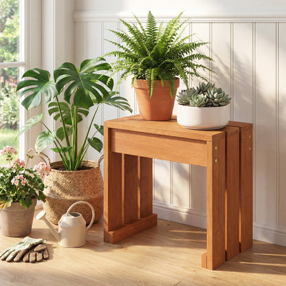 Outdoor Garden Bench, Single Person, Patio Backless, Solid Wood Frame Outdoor Benches at Gallery Canada