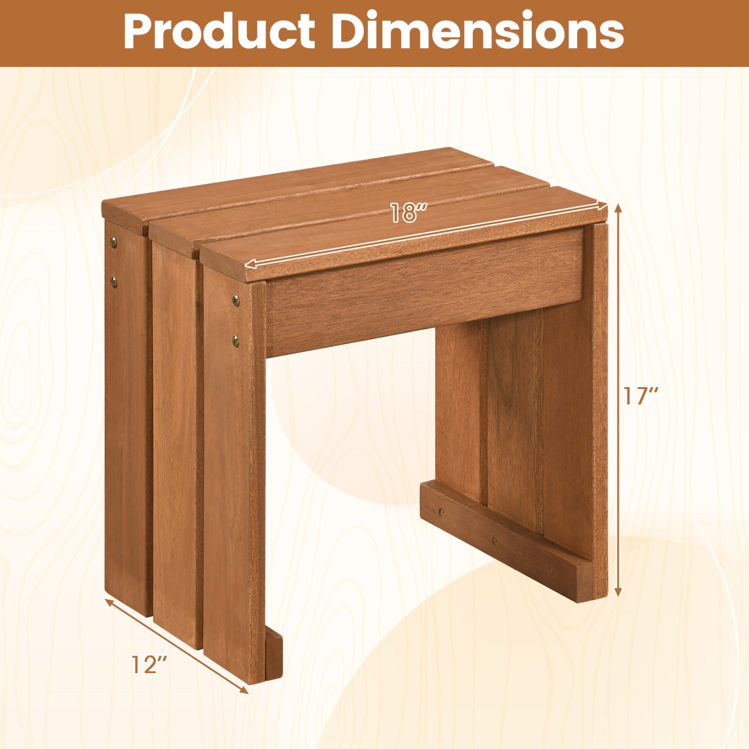 Outdoor Garden Bench, Single Person, Patio Backless, Solid Wood Frame Outdoor Benches at Gallery Canada