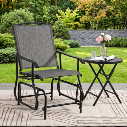 Outdoor Glider Chair, Metal Frame, Gray