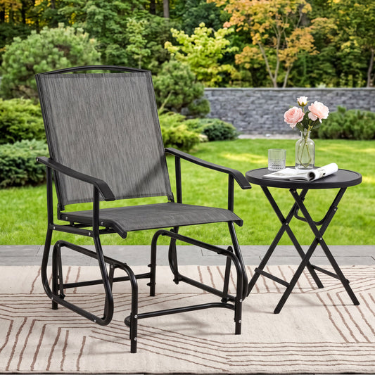 Outdoor Glider Chair, Metal Frame, Gray Patio Rocking Chairs & Gliders Gray at Gallery Canada