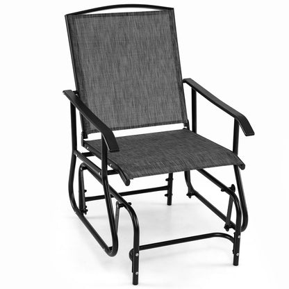 Outdoor Glider Chair, Metal Frame, Gray