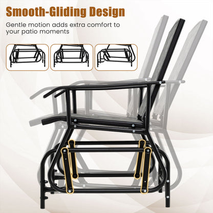 Outdoor Glider Chair, Metal Frame, Gray