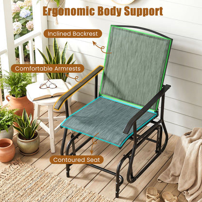 Outdoor Glider Chair, Metal Frame, Gray