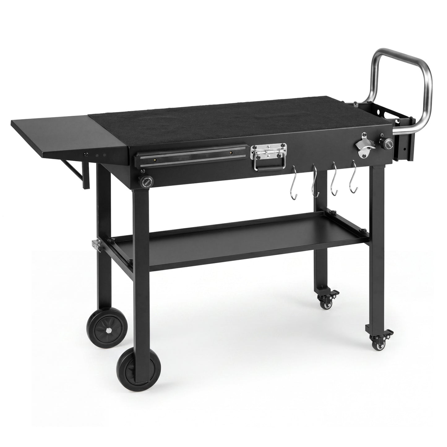 Outdoor Grill Cart, Foldable Table for Blackstone Griddle, 31 x 17", Black