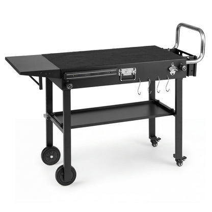 Outdoor Grill Cart, Foldable Table for Blackstone Griddle, 31 x 17", Black