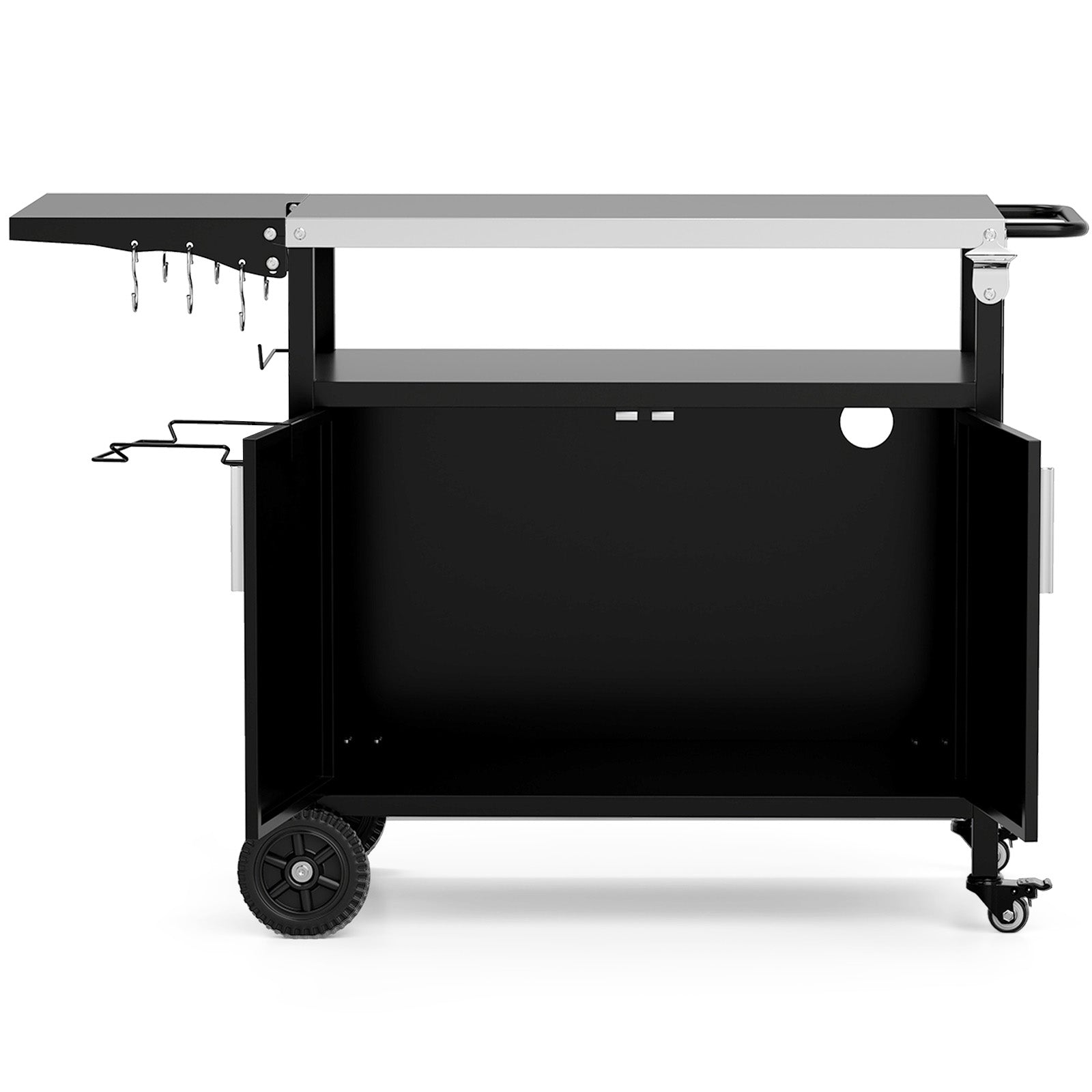 Outdoor Grill Cart with Storage and Folding Stainless Steel Top, Black Outdoor Grills at Gallery Canada
