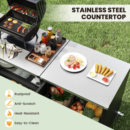 Outdoor Grill Table With Sink, Heavy Duty Metal Cart, Black Camping Furniture at Gallery Canada