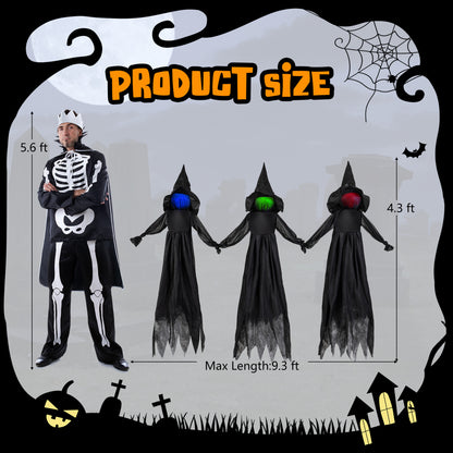 Halloween Witch Decoration, LED Lighted Face, Outdoor