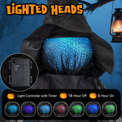 Halloween Witch Decoration, LED Lighted Face, Outdoor