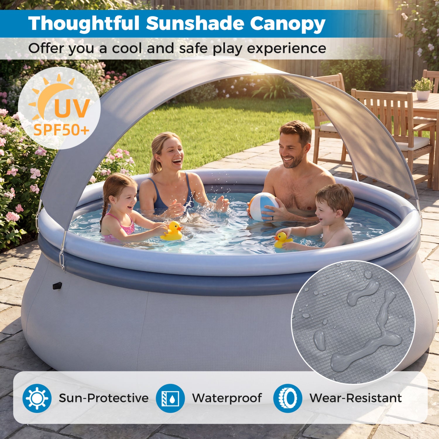Inflatable Pool With Sunshade Canopy Sport Equipments at Gallery Canada
