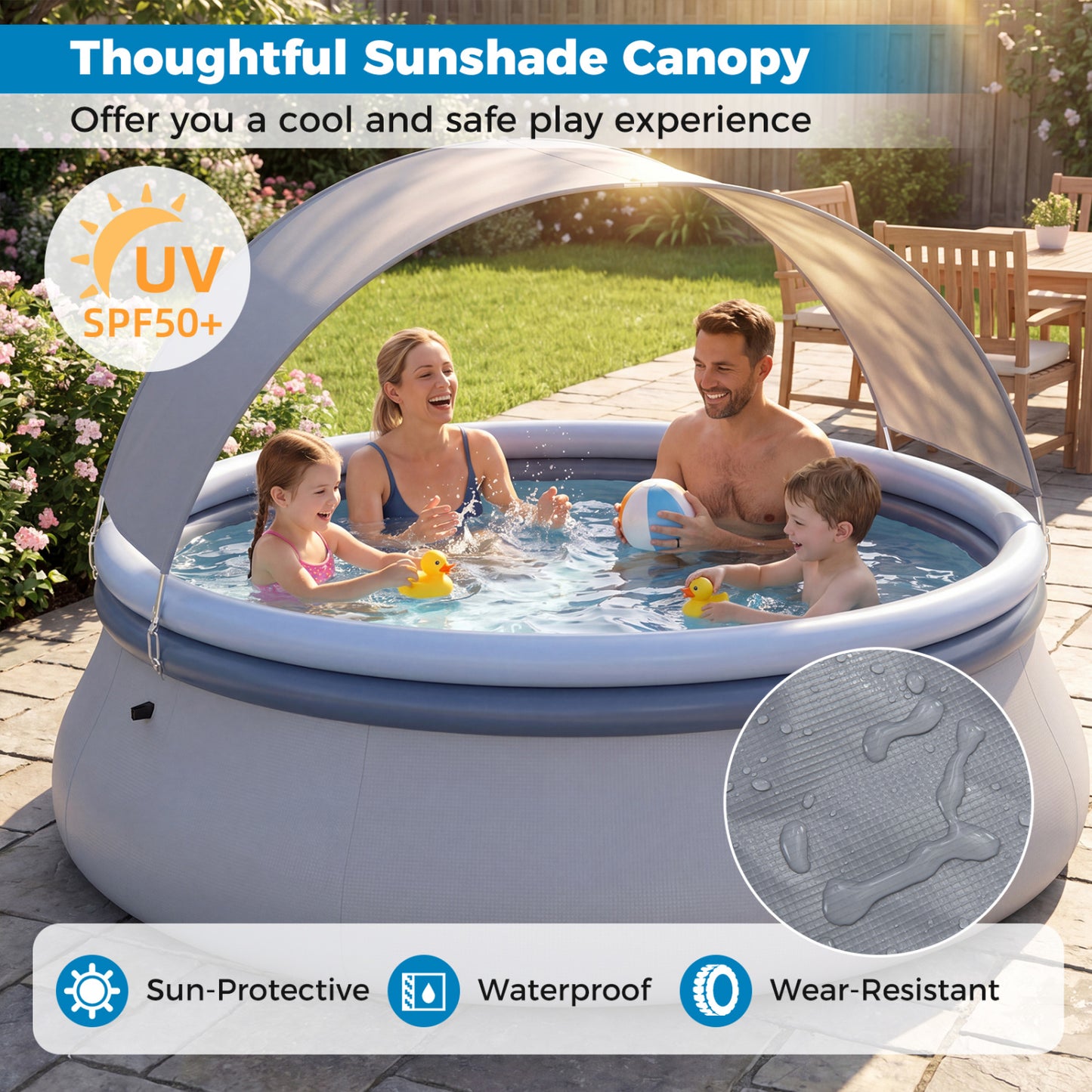 Inflatable Pool With Sunshade Canopy Sport Equipments at Gallery Canada