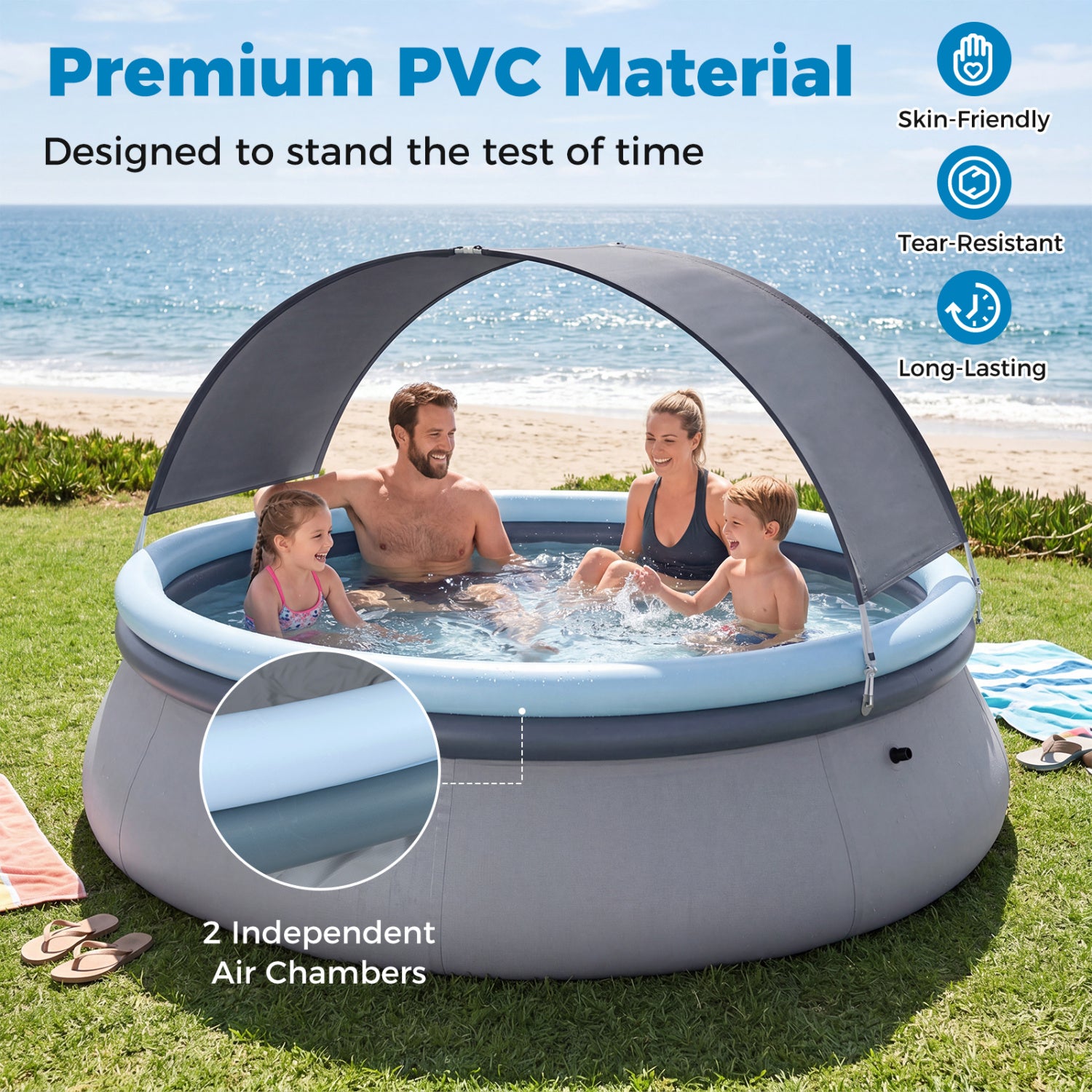 Inflatable Pool With Sunshade Canopy Sport Equipments at Gallery Canada