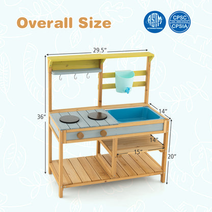 Outdoor Kids Mud Kitchen With Faucet And Water Box, Natural Play Kitchen Sets at Gallery Canada