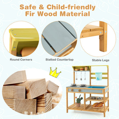 Outdoor Kids Mud Kitchen With Faucet And Water Box, Natural Play Kitchen Sets at Gallery Canada