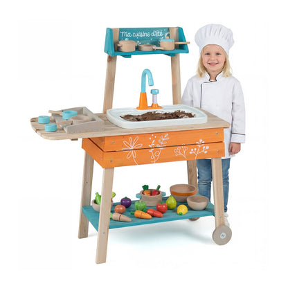 Kids Wooden Play Kitchen Set with Removable Sink, Orange Play Kitchen Sets at Gallery Canada