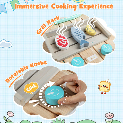 Kids Wooden Play Kitchen Set with Removable Sink, Orange Play Kitchen Sets at Gallery Canada