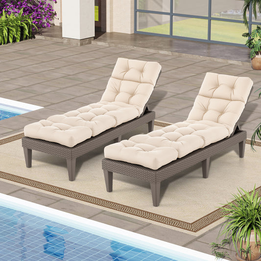 73"X22" Outdoor Lounge Chaise Cushion, High Back, Beige Outdoor Furniture Accessories Beige at Gallery Canada
