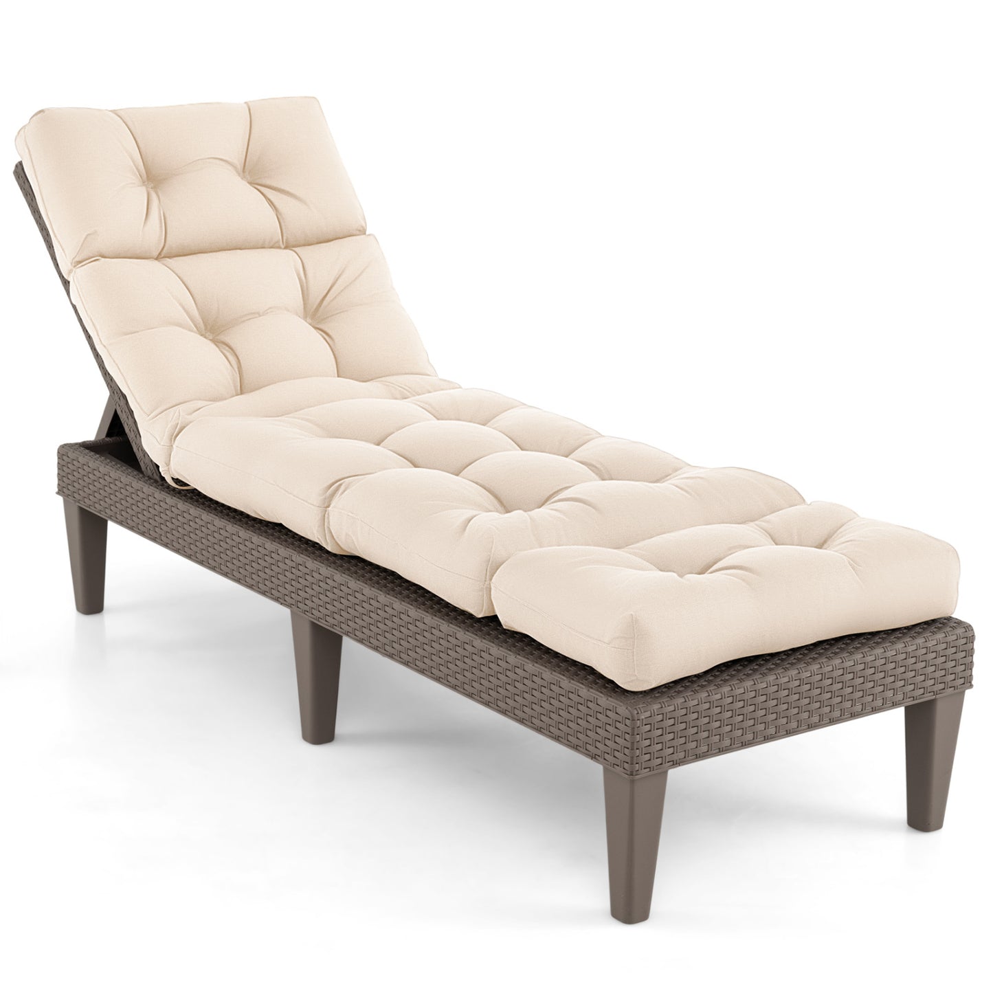 73"X22" Outdoor Lounge Chaise Cushion, High Back, Beige Outdoor Furniture Accessories at Gallery Canada