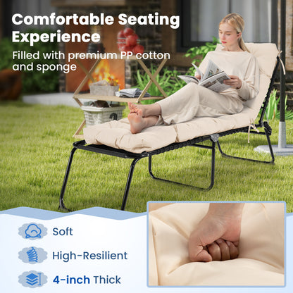 73"X22" Outdoor Lounge Chaise Cushion, High Back, Beige Outdoor Furniture Accessories at Gallery Canada