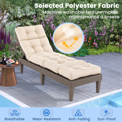 73"X22" Outdoor Lounge Chaise Cushion, High Back, Beige Outdoor Furniture Accessories at Gallery Canada