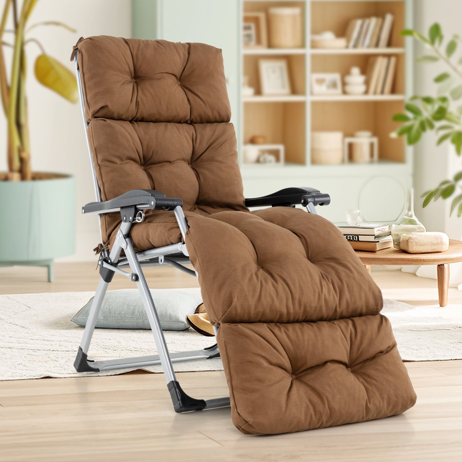 Outdoor Lounge Chaise Cushion, With String Ties, Brown Outdoor Chaise Lounges at Gallery Canada