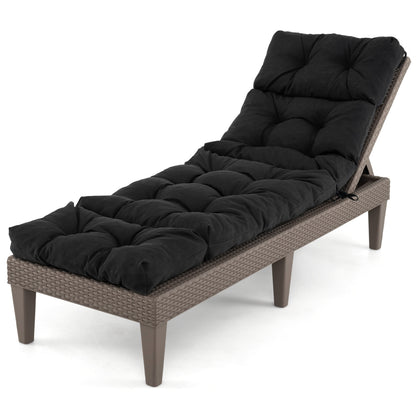Outdoor Lounge Chaise Cushion with String Ties for Garden Poolside, Black Outdoor Chaise Lounges at Gallery Canada
